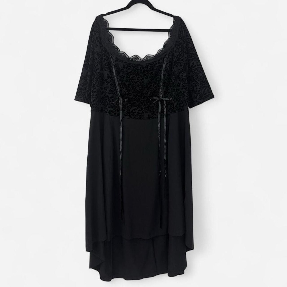 NWT Tripp NYC Corset Lace Off Shoulder Dress Black Gothic Witchy Size 4X